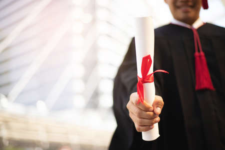Close up image graduation hats during the graduation ceremony success of University,Celebrate graduation.の写真素材