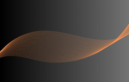 Abstract background with orange wavy lines. Vector illustration for your designの写真素材