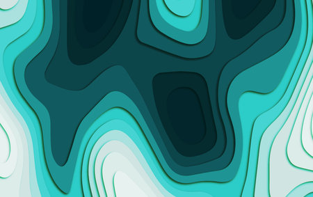 Abstract illustration of a splash. Paper cut background. Abstract realistic paper decoration for design textured with cardboard wavy layersの写真素材