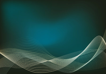 Blue Green Lines Background, Abstract blue green lines flowing backgroundの写真素材