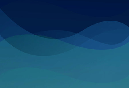 abstract dark blue background with smooth wavy lines. Vector illustrationの写真素材