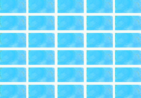 Seamless pattern of blue watercolor spots on a white backgroundの写真素材