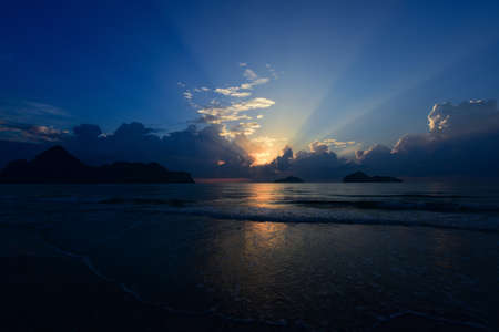 Sunrise in the seaの写真素材
