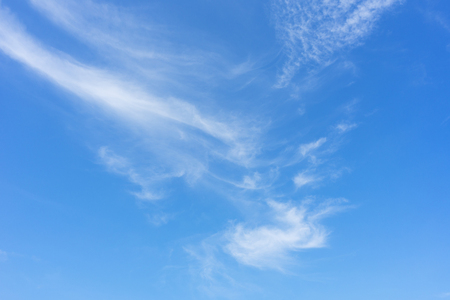 Cirrus clouds on blue sky backgroundの写真素材