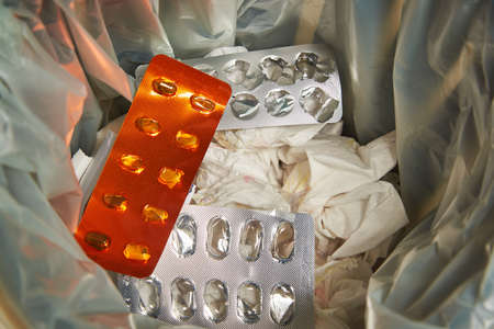 Drug panels running out in the garbage bin