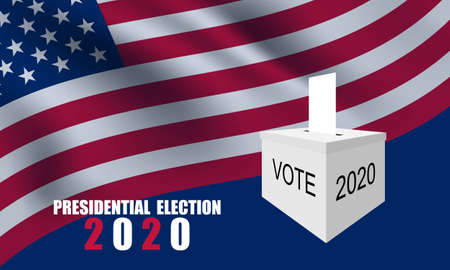USA presidential election 2020. American flag background. Vector illustration.