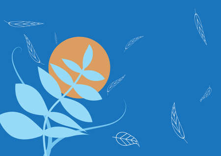 Abstract blue leaves background. Vector illustration.のイラスト素材