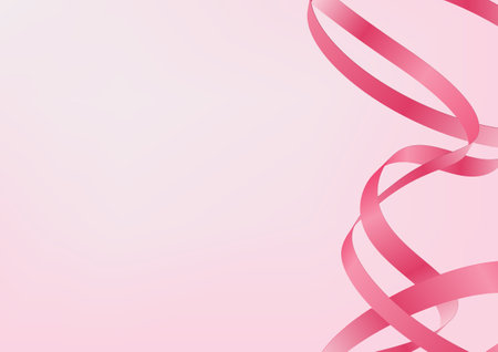 Abstract pink ribbon decoration background. Vector illustration.のイラスト素材