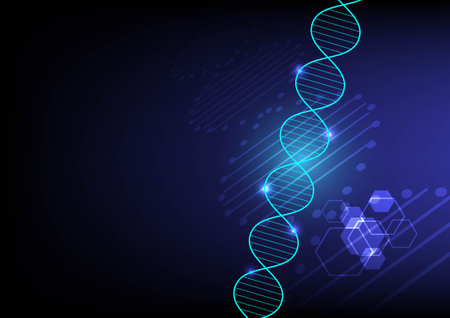 Abstract DNA design on technology background. Vector illustration.のイラスト素材
