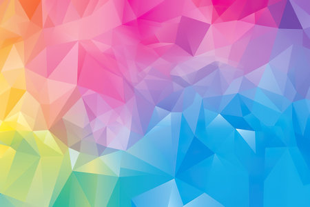 Abstract illustration of geometric muilticolor polygon background. Generative AI.の素材