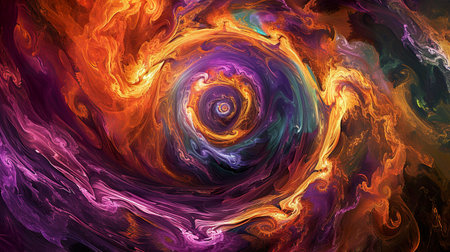 Artistic interpretation of an epilepsy episode, with colorful swirling patterns to represent neurological disturbances. Generative AI.の素材