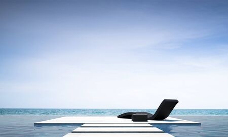 living area and sea viewの写真素材