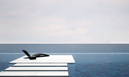 lounge living area and sea viewの写真素材