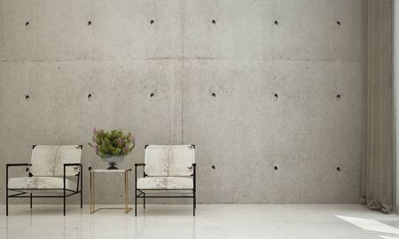 interior design of modern elegant living room and concrete texture wall backgroundの写真素材