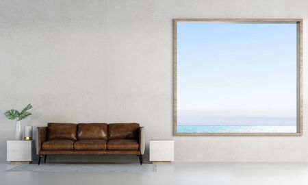 new normal living room interior design concept and wall texture backgroundの写真素材