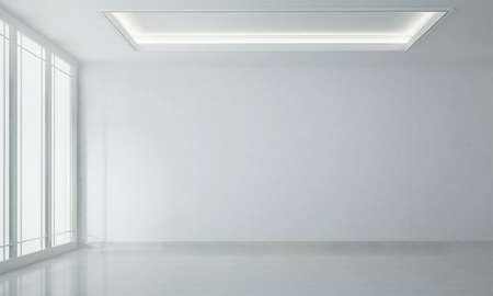 The interior design of empty modern lounge and living room and concrete wall textureの写真素材