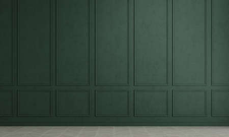Green living room interior design and green pattern wall backgroundの写真素材