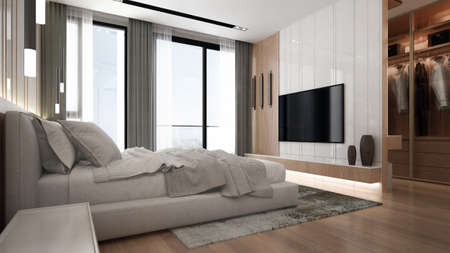 The modern bedroom interior designの写真素材