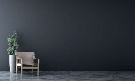 The living room interior design and empty white brick pattern wall background