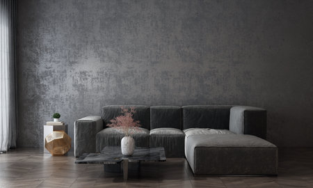 Modern interior design. 3d illustration, 3d render mock upの写真素材