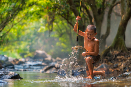 Boy Fishingの写真素材