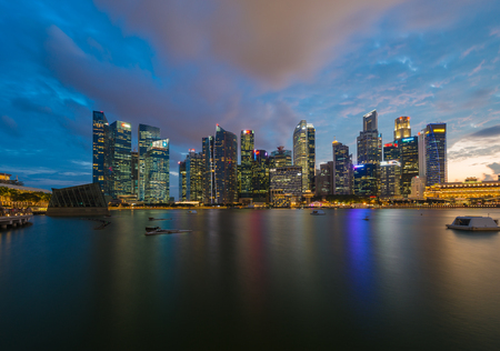 Cityscape Singapore Panoramic Night Conceptの写真素材