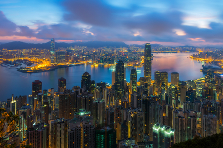 Hong Kong at nightの写真素材