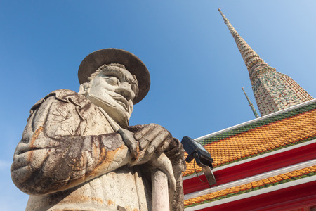 Giant statue at Temple Bangkok,Thailandの写真素材