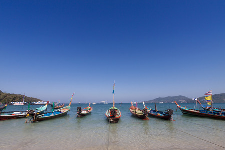 Traditional thai longtail boat at  Phuket,Thailandの写真素材