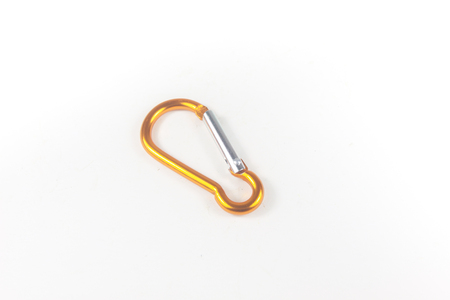 Yellow carabiner isolatedの写真素材