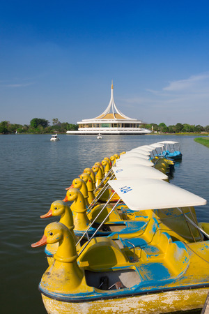 Pedal Boats  at the Suanluang Rama 9, Bangkok Thailandのeditorial素材