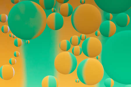 Oil and water abstract in yellow and  green