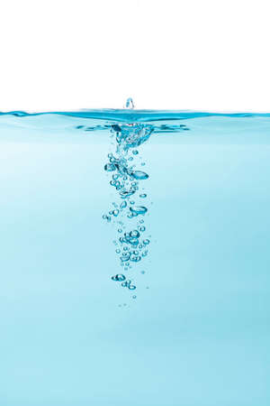 Close up of air bubble and water splash,Water splash isolated on white background.