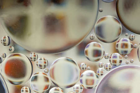 Oil and water abstract in white and  red