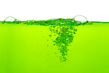 Close up of air bubble and water splash,Water splash isolated on white background.