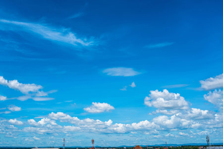 blue sky with cloud on day timeの写真素材