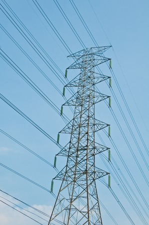 Electric pillar with blue sky