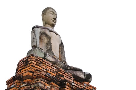 Thai Buddha statue, Wat Chaiwatthanaram, Ayutthaya, Thailandの写真素材