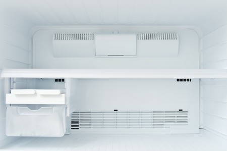 An empty freezer of a refrigeratorの写真素材