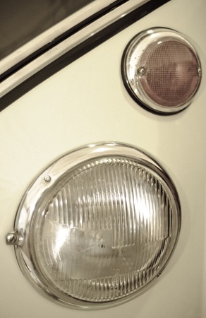 PATHUM THANI,THAILAND-JUNE 23: Front lights of Volkswagen Micro Bus Type 2 that on display at the 35th Vintage Car Concours on June 23,2011 in Pathum Thani, Thailand.のeditorial素材