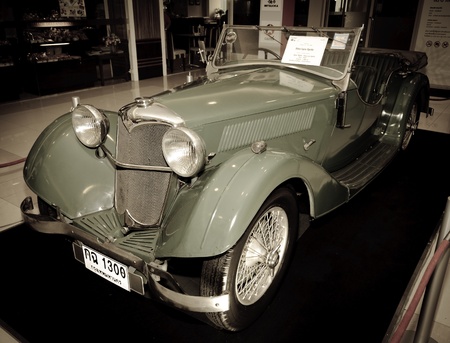 PATHUM THANI,THAILAND-JUNE 23: a Riley Lynx Sprite on display at the 35th Vintage Car Concours on June 23,2011 in Pathum Thani, Thailand.のeditorial素材