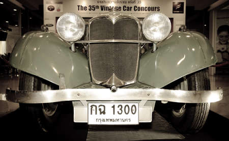 PATHUM THANI,THAILAND-JUNE 23: a Riley Lynx Sprite on display at the 35th Vintage Car Concours on June 23,2011 in Pathum Thani, Thailand.のeditorial素材