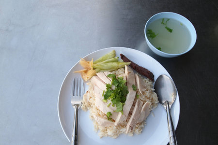 Rice with Chickenの写真素材