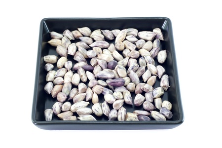 Peanuts on black plate