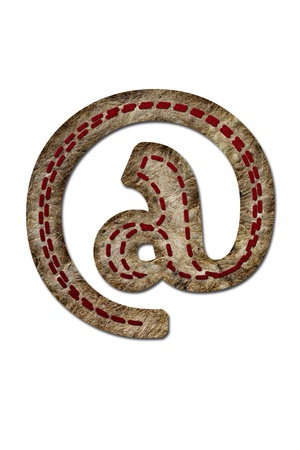 Mulberry paper Alphabet  @  on white background の写真素材