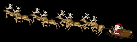 Christmas Reindeer Mulberry Paper Cutting on black background.の写真素材