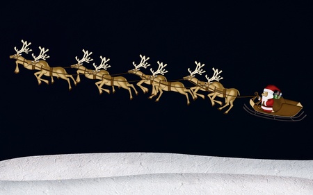 Christmas Reindeer Mulberry Paper Cutting on dark blue background.の写真素材