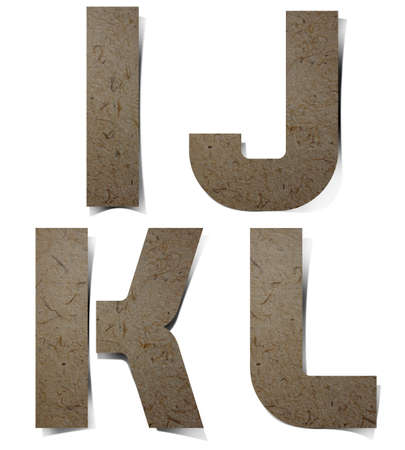 Alphabet letters Mulberry Paper, hand made の写真素材