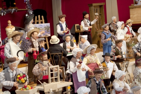 Grenoble - December 2012- Figurine of Traditional France human dolls at Christmas market, on 16 December, 2012 in Grenoble, France.のeditorial素材