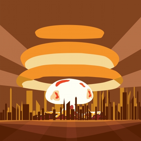Atomic Nuclear boom in the city. のイラスト素材